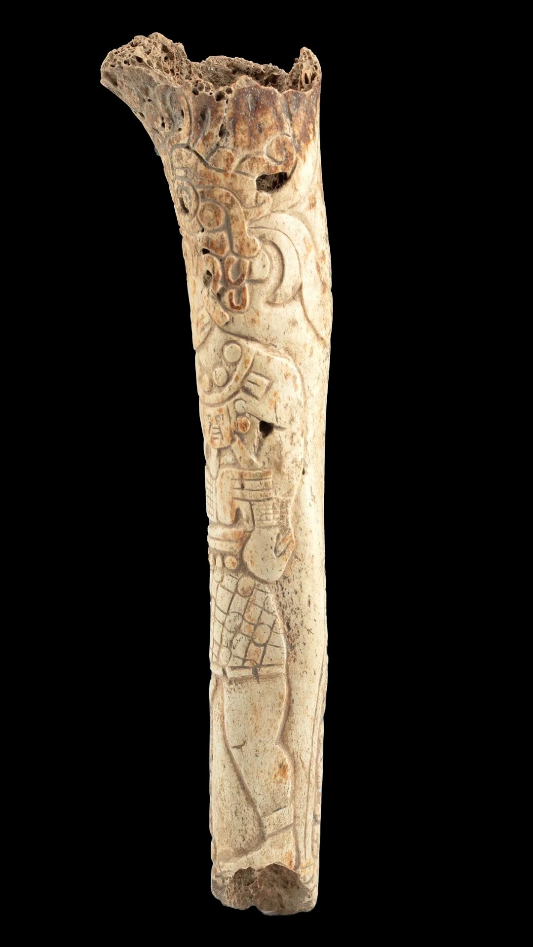 Pre Columian Carved Classic Mayan Bone