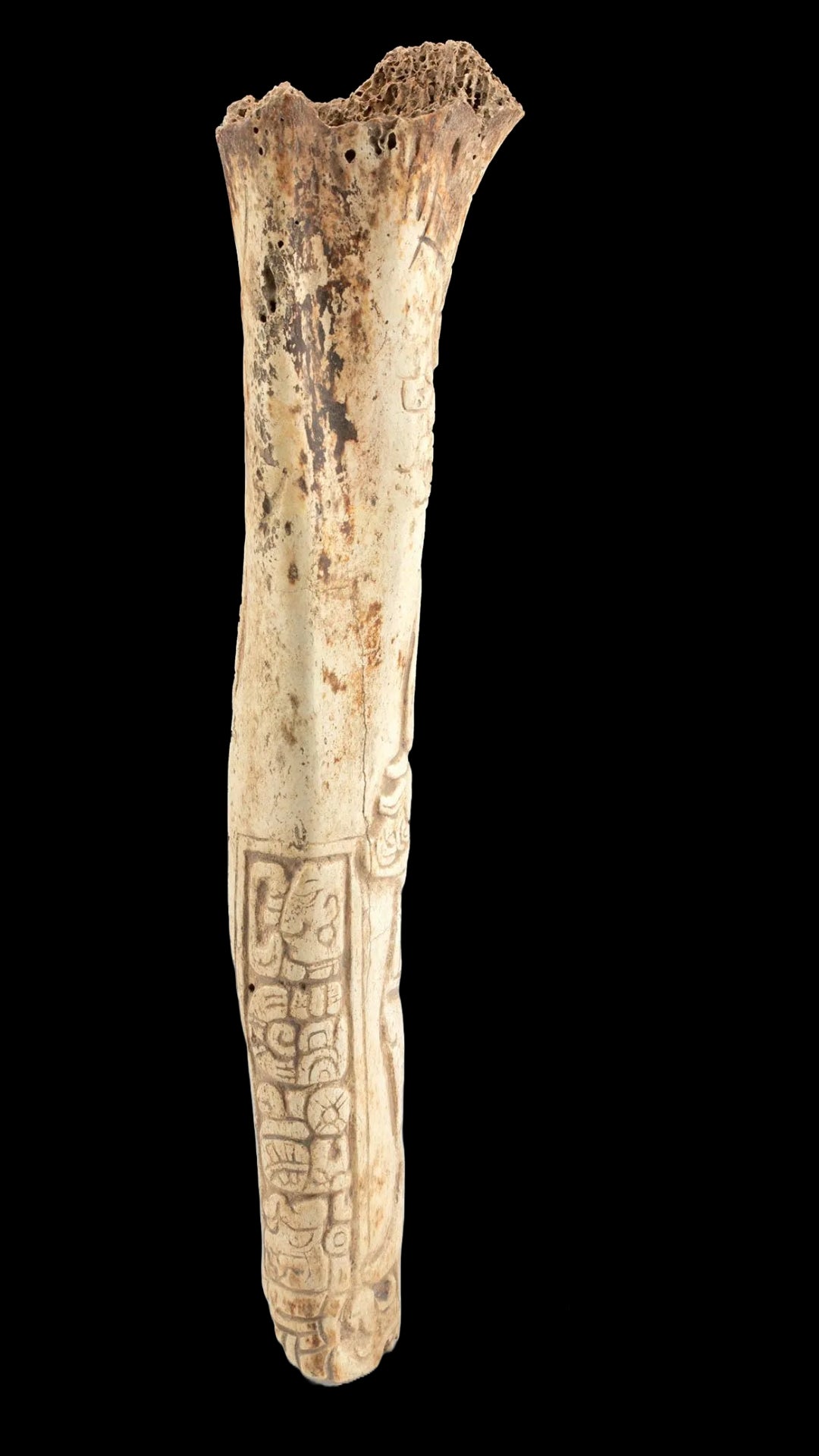 Pre Columian Carved Classic Mayan Bone