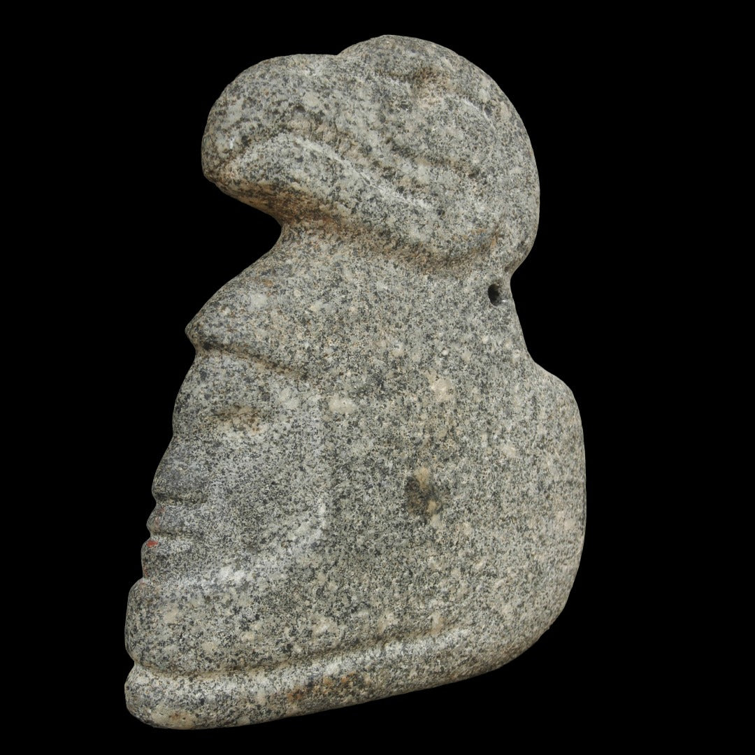 Pre Columbian Mayan Chief Hacha with Avian Headdress