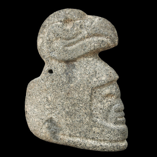 Pre Columbian Mayan Chief Hacha with Avian Headdress