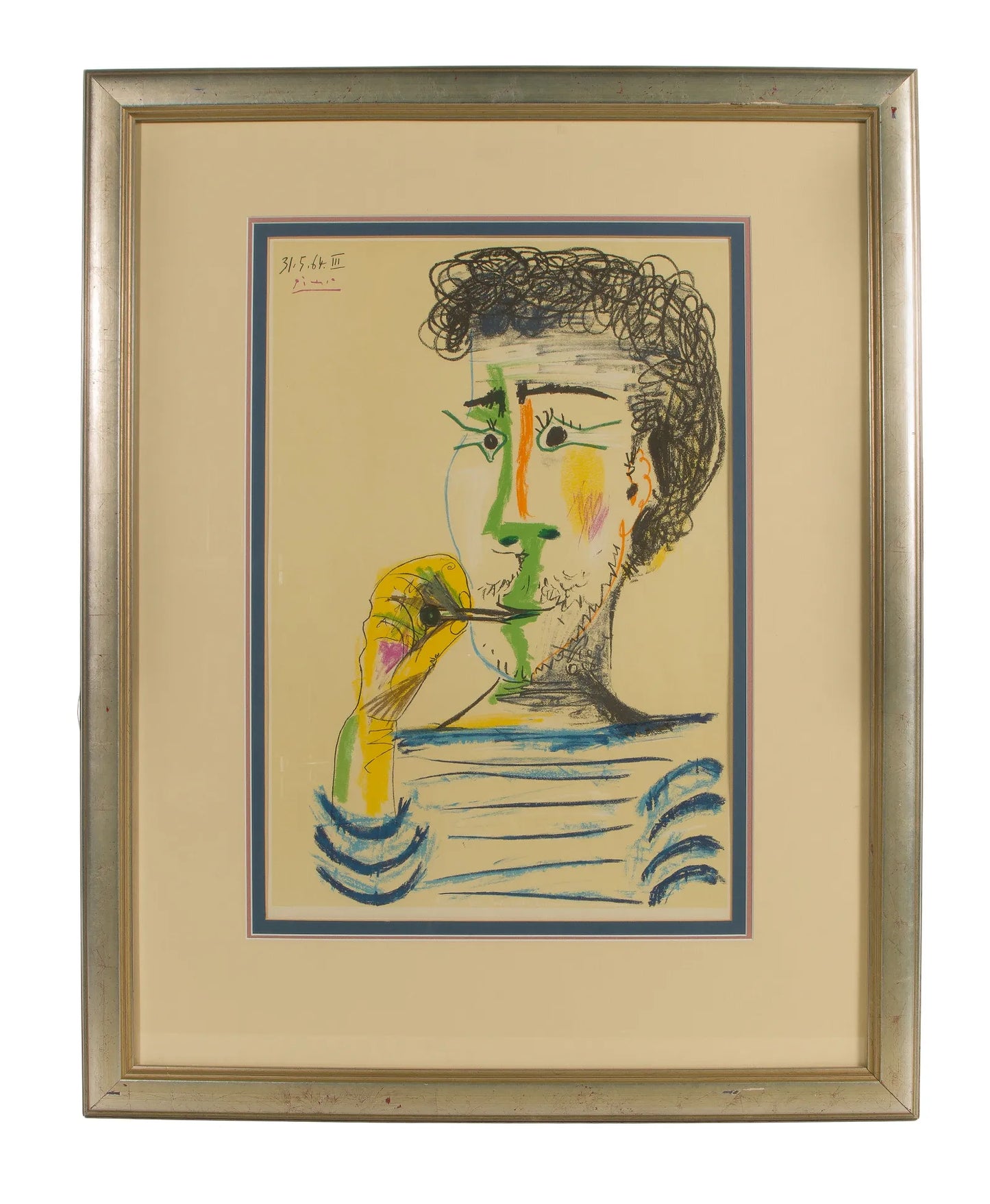 Pablo Picasso (Spanish, 1881-1973) 'Le Fumeur' Color Lithograph